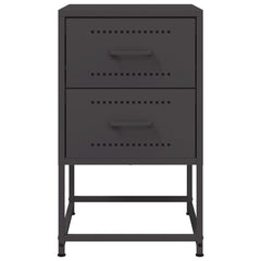 vidaXL Bedside Cabinet Black 36x39x60.5 cm Steel 6