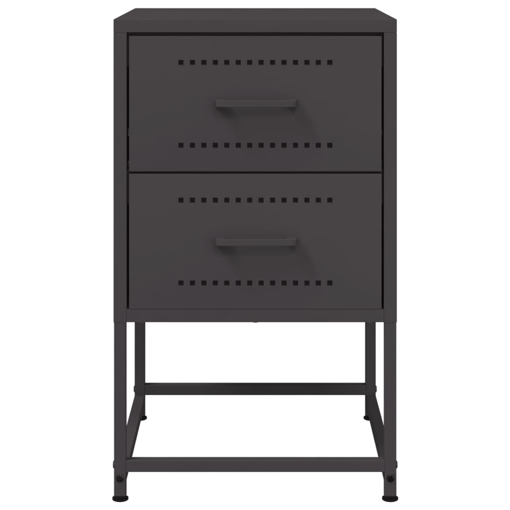 vidaXL Bedside Cabinets 2 pcs Black 36x39x60.5 cm Steel 5