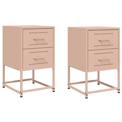 vidaXL Bedside Cabinets 2 pcs Pink 36x39x60.5 cm Steel 2