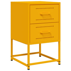 vidaXL Bedside Cabinet Mustard Yellow 36x39x60.5 cm Steel 2
