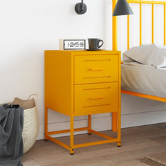 vidaXL Bedside Cabinet Mustard Yellow 36x39x60.5 cm Steel 3