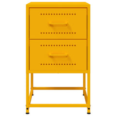 vidaXL Bedside Cabinet Mustard Yellow 36x39x60.5 cm Steel 6