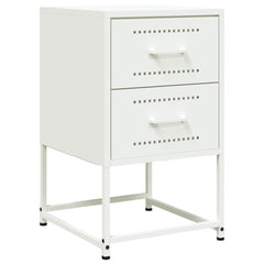 vidaXL Bedside Cabinet White 36x39x60.5 cm Steel 2