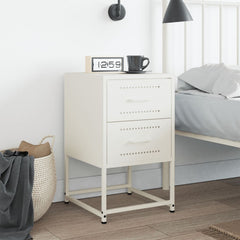 vidaXL Bedside Cabinet White 36x39x60.5 cm Steel 3