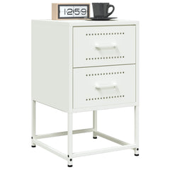 vidaXL Bedside Cabinet White 36x39x60.5 cm Steel 4