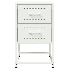 vidaXL Bedside Cabinet White 36x39x60.5 cm Steel 6