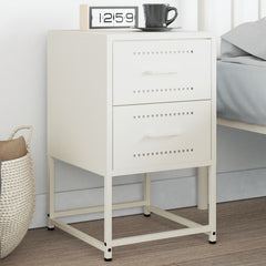 vidaXL Bedside Cabinet White 36x39x60.5 cm Steel 1