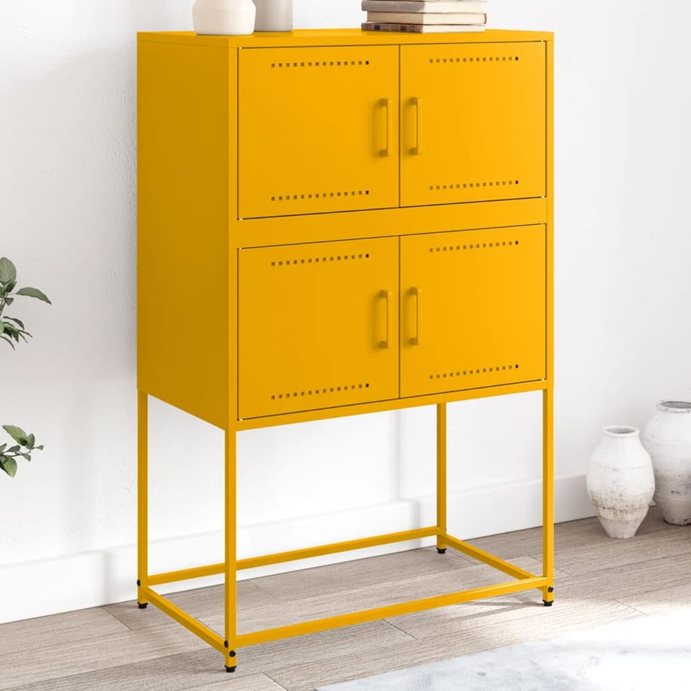 Sideboard 68,5x38,5x107 cm Steel Yellow