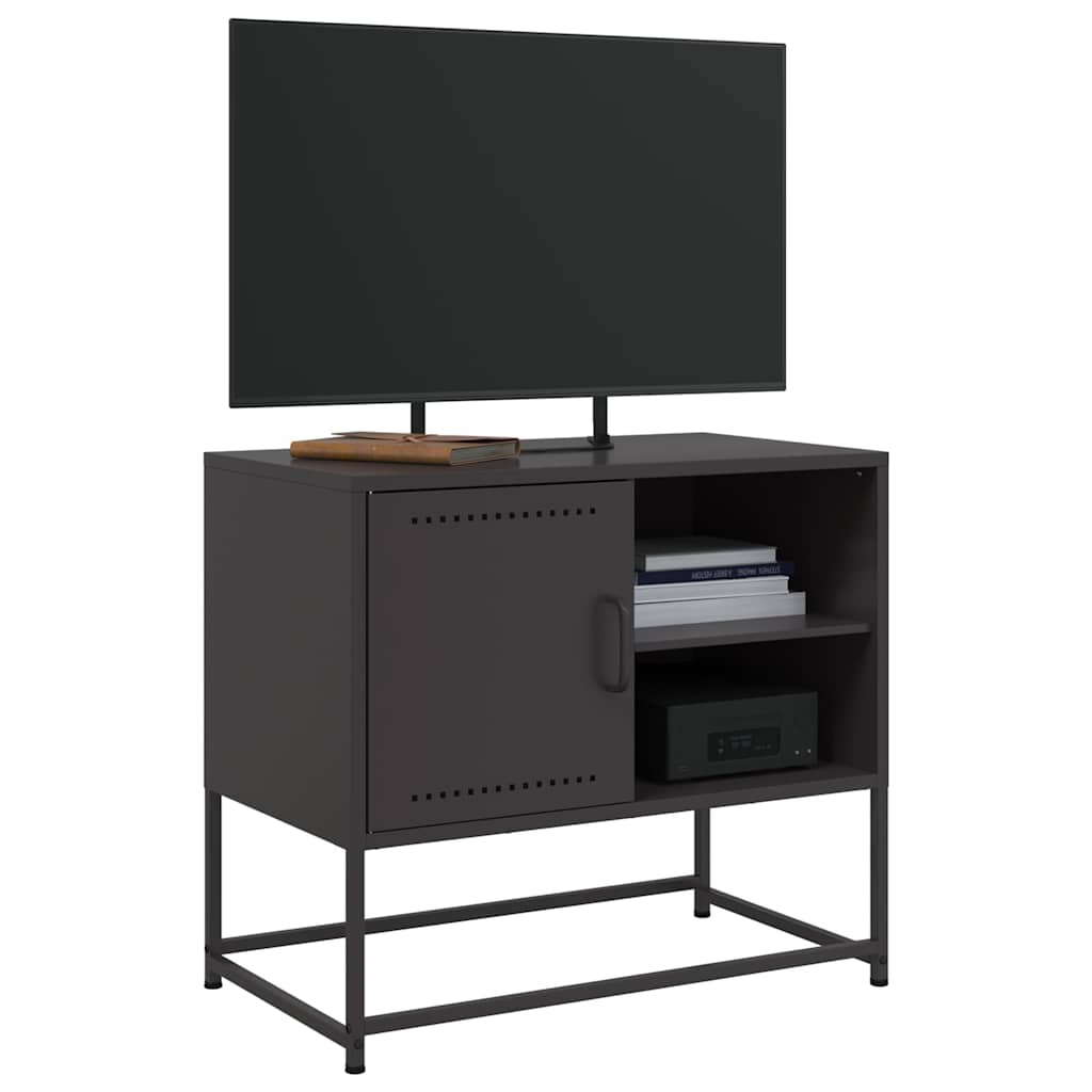 vidaXL TV Cabinet Black 68x39x60.5 cm Steel 5