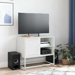 vidaXL TV Cabinet White 68x39x60.5 cm Steel 3