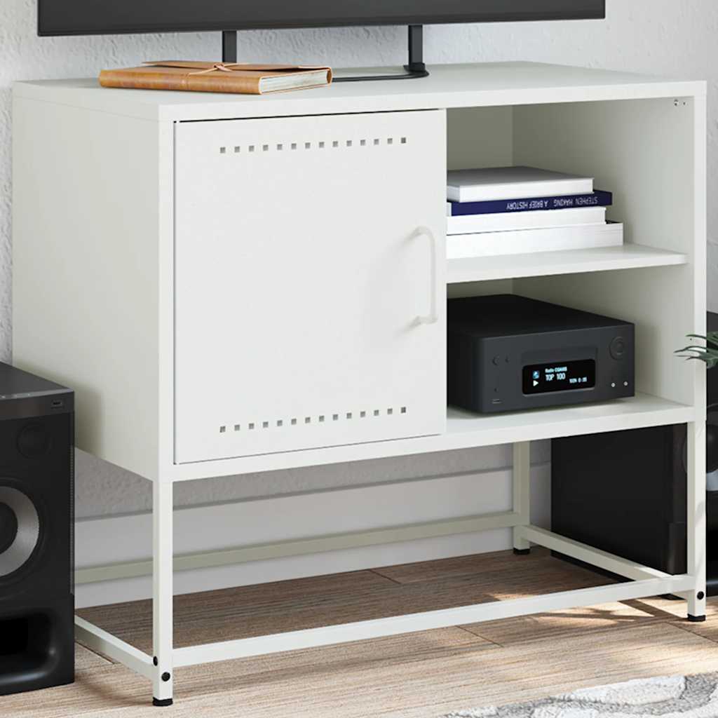 vidaXL TV Cabinet White 68x39x60.5 cm Steel 1
