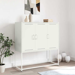 vidaXL Highboard White 100.5x39x107 cm Steel 3