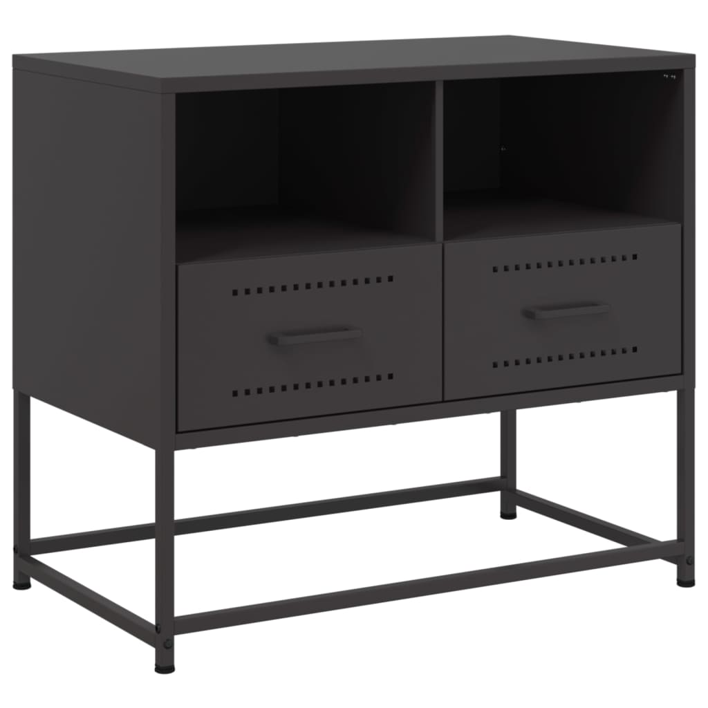 vidaXL TV Cabinet Black 68x39x60.5 cm Steel 2