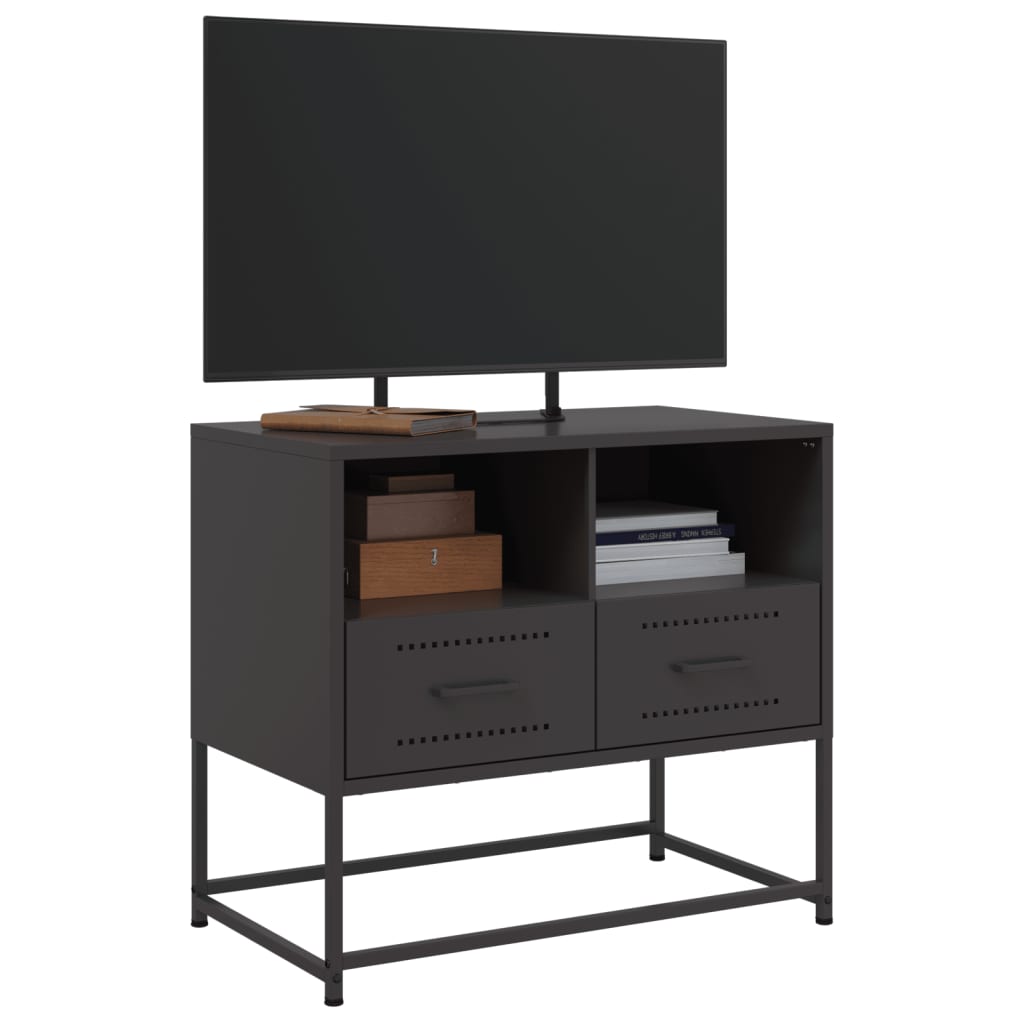 vidaXL TV Cabinet Black 68x39x60.5 cm Steel 5