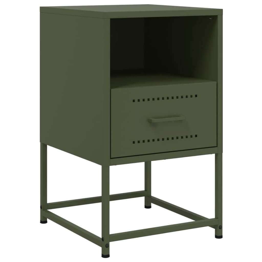 vidaXL Bedside Cabinet Olive Green 36x39x60.5 cm Steel 2