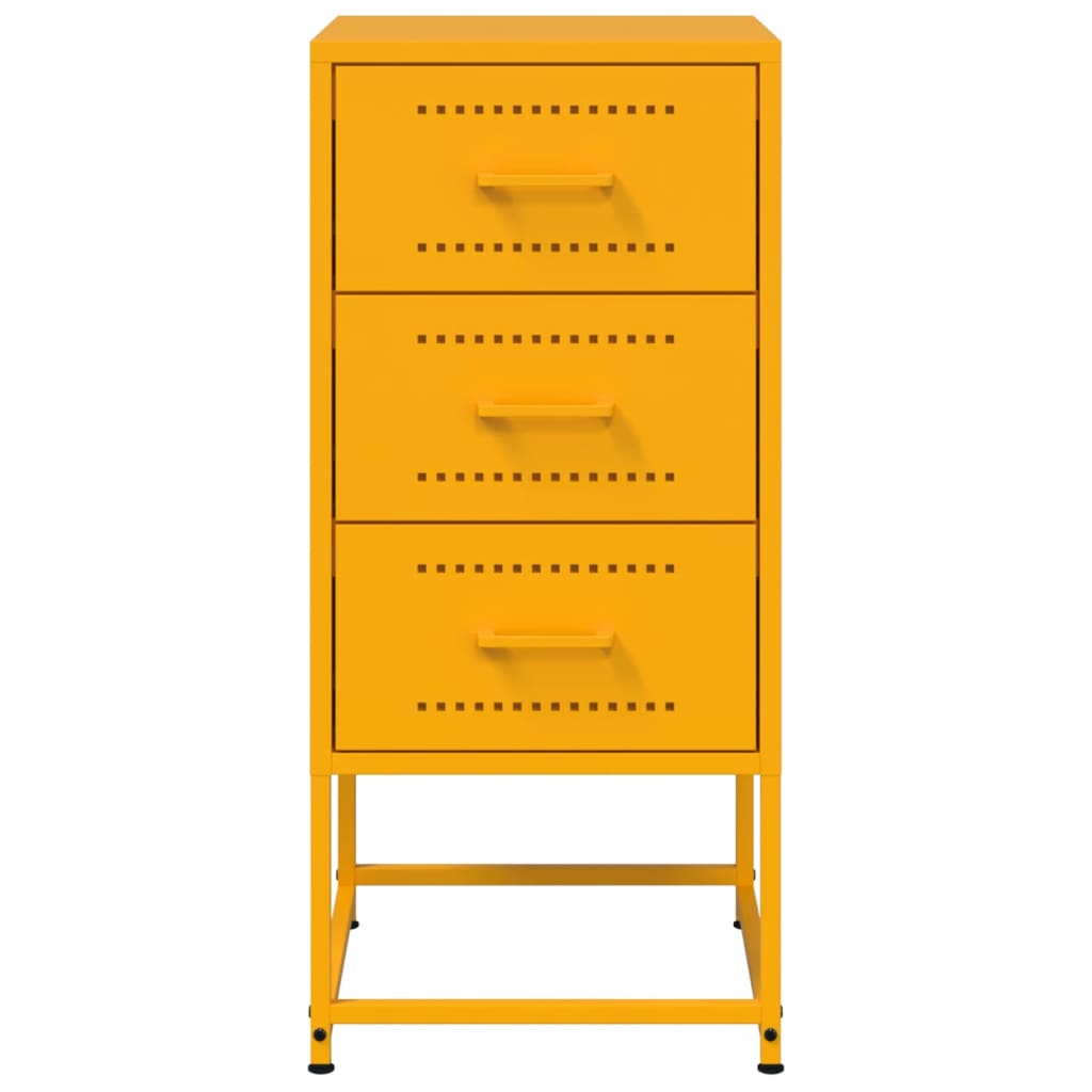 vidaXL Bedside Cabinets 2 pcs Mustard Yellow 36x39x78 cm Steel 4
