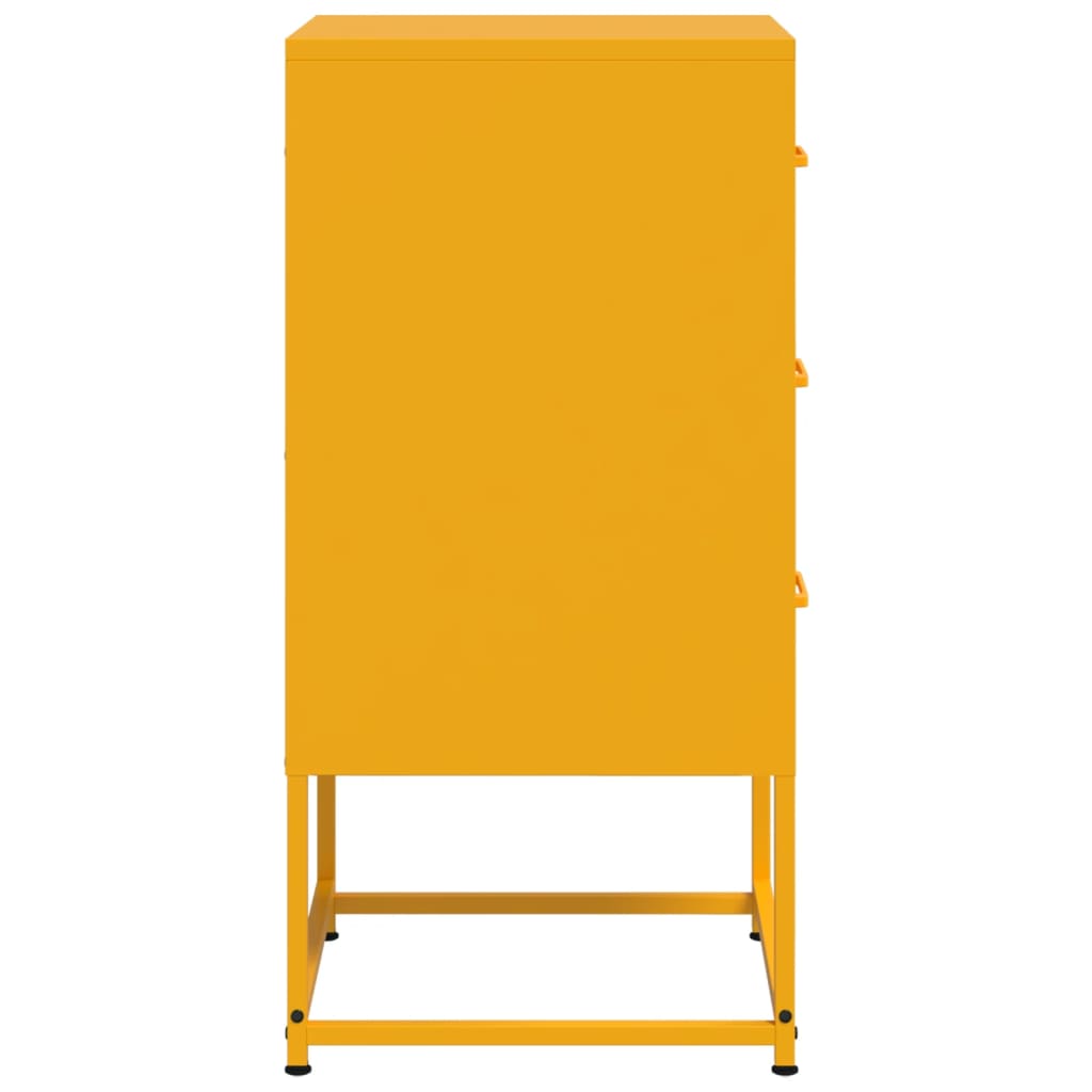 vidaXL Bedside Cabinets 2 pcs Mustard Yellow 36x39x78 cm Steel 5