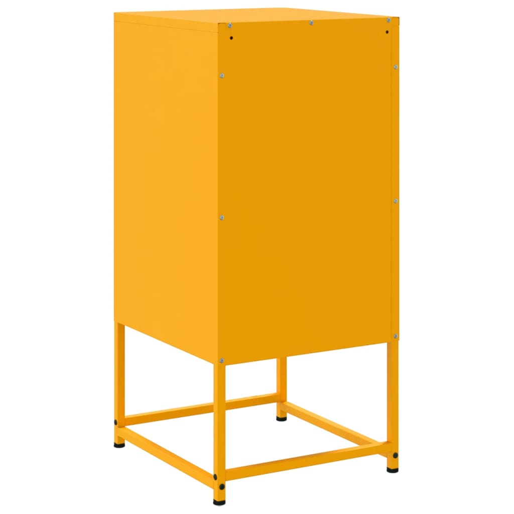 vidaXL Bedside Cabinets 2 pcs Mustard Yellow 36x39x78 cm Steel 6