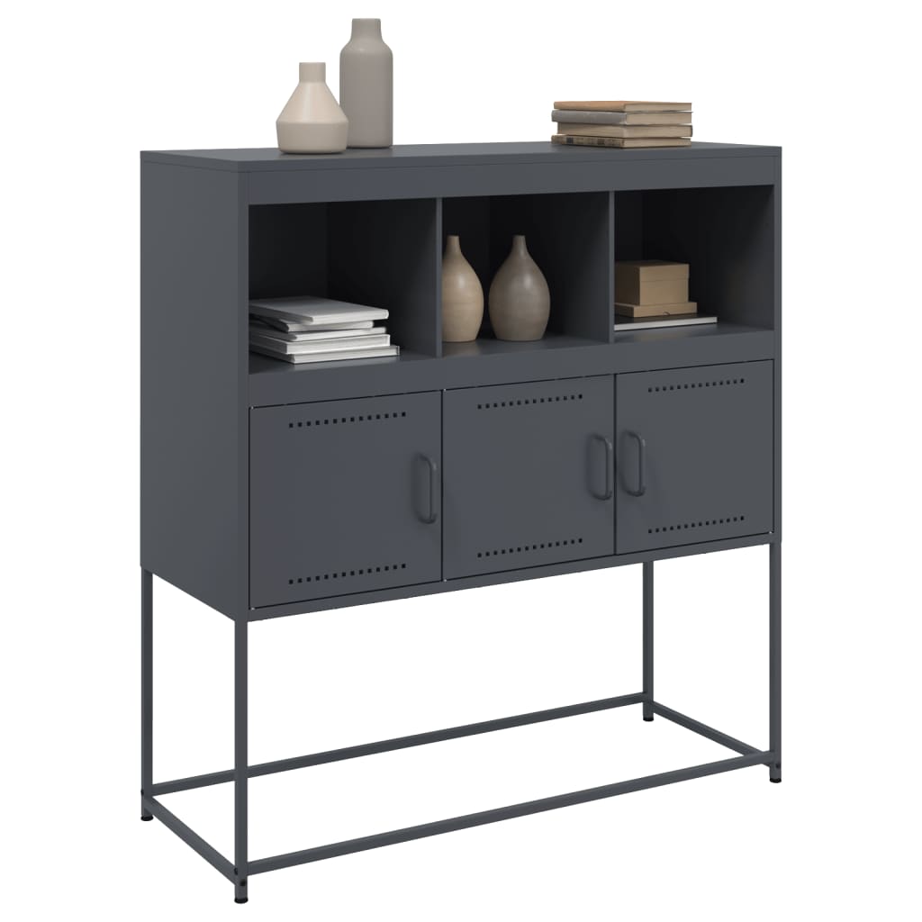 vidaXL Sideboard Anthracite 100.5x39x107 cm Steel 4