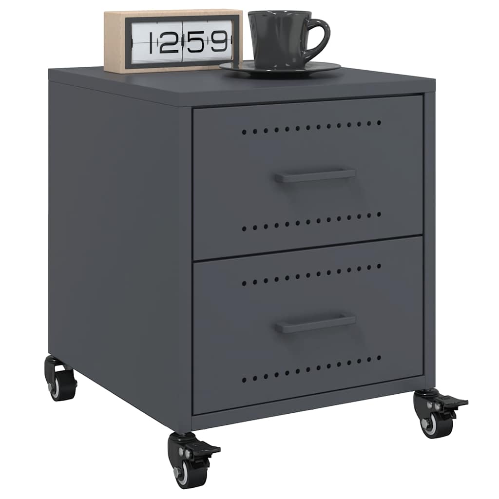 vidaXL Bedside Cabinets 2 pcs Anthracite 36x39x43.5 cm Steel 1