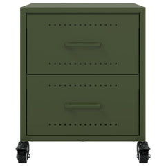 vidaXL Bedside Cabinets 2 pcs Olive Green 36x39x43.5 cm Steel 5