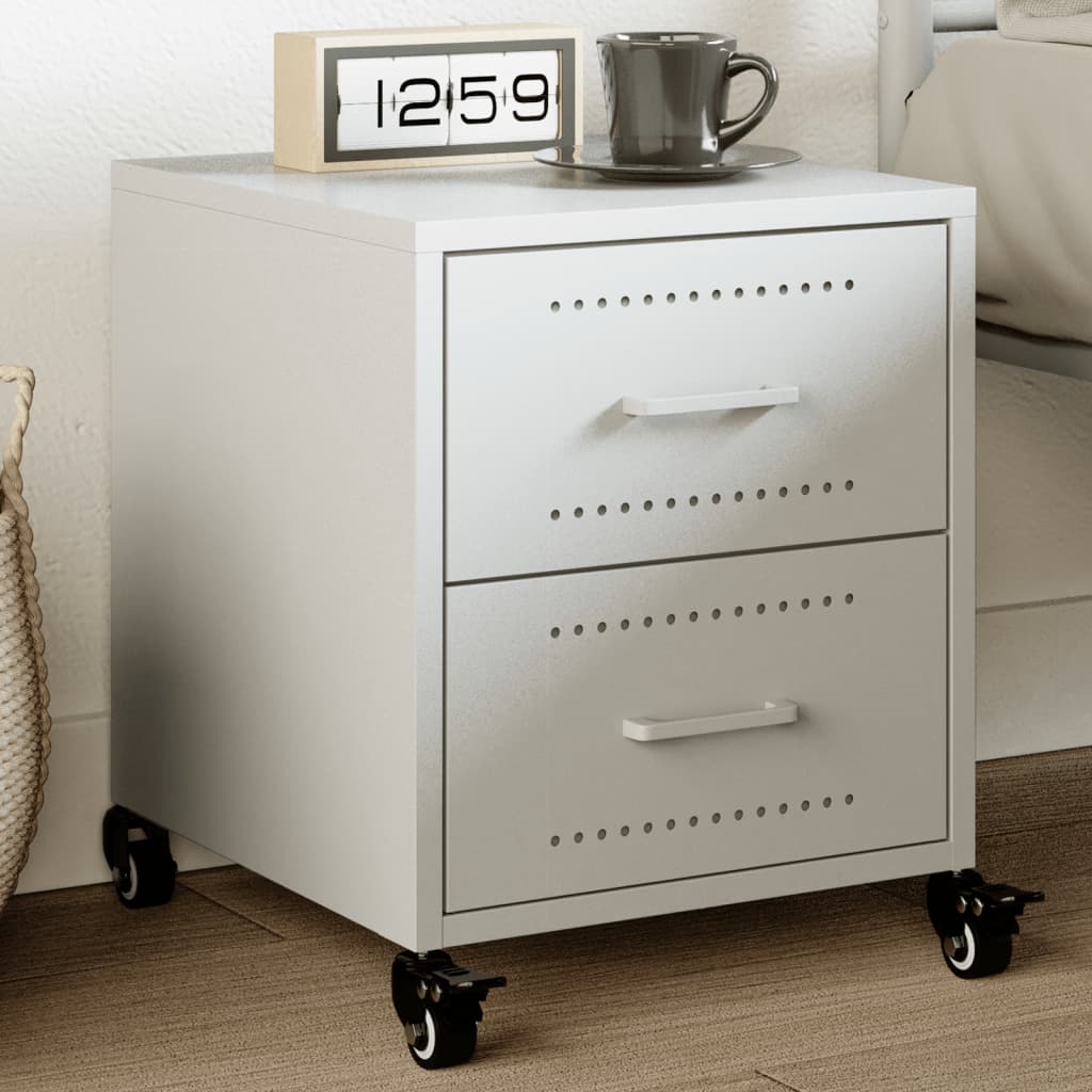 vidaXL Bedside Cabinet 36x39x43.5 cm Steel