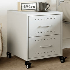 vidaXL Bedside Cabinet 36x39x43.5 cm Steel