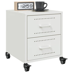 vidaXL Bedside Cabinets 2 pcs White 36x39x43.5 cm Steel 1