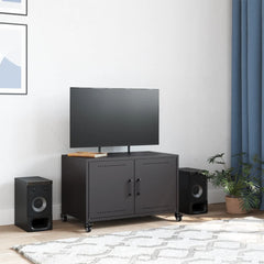 vidaXL TV Cabinet Black 68x39x43.5 cm Steel 3