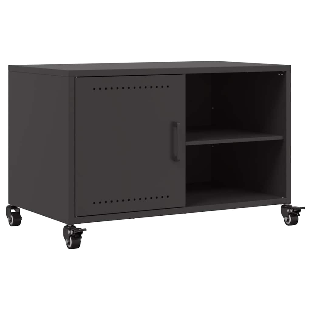 vidaXL TV Cabinet Black 68x39x43.5 cm Steel 2