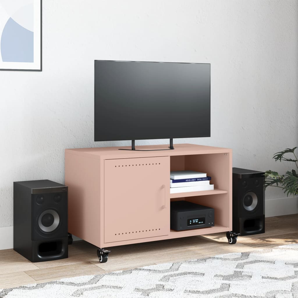 vidaXL TV Cabinet Pink 68x39x43.5 cm Steel 3