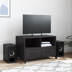vidaXL TV Cabinet Black 68x39x43.5 cm Steel 3