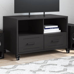 vidaXL TV Cabinet Black 68x39x43.5 cm Steel 1