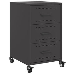 vidaXL Bedside Cabinet Black 36x39x59 cm Steel 2