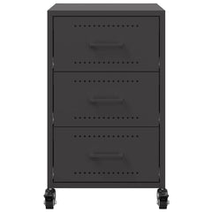 vidaXL Bedside Cabinet Black 36x39x59 cm Steel 6