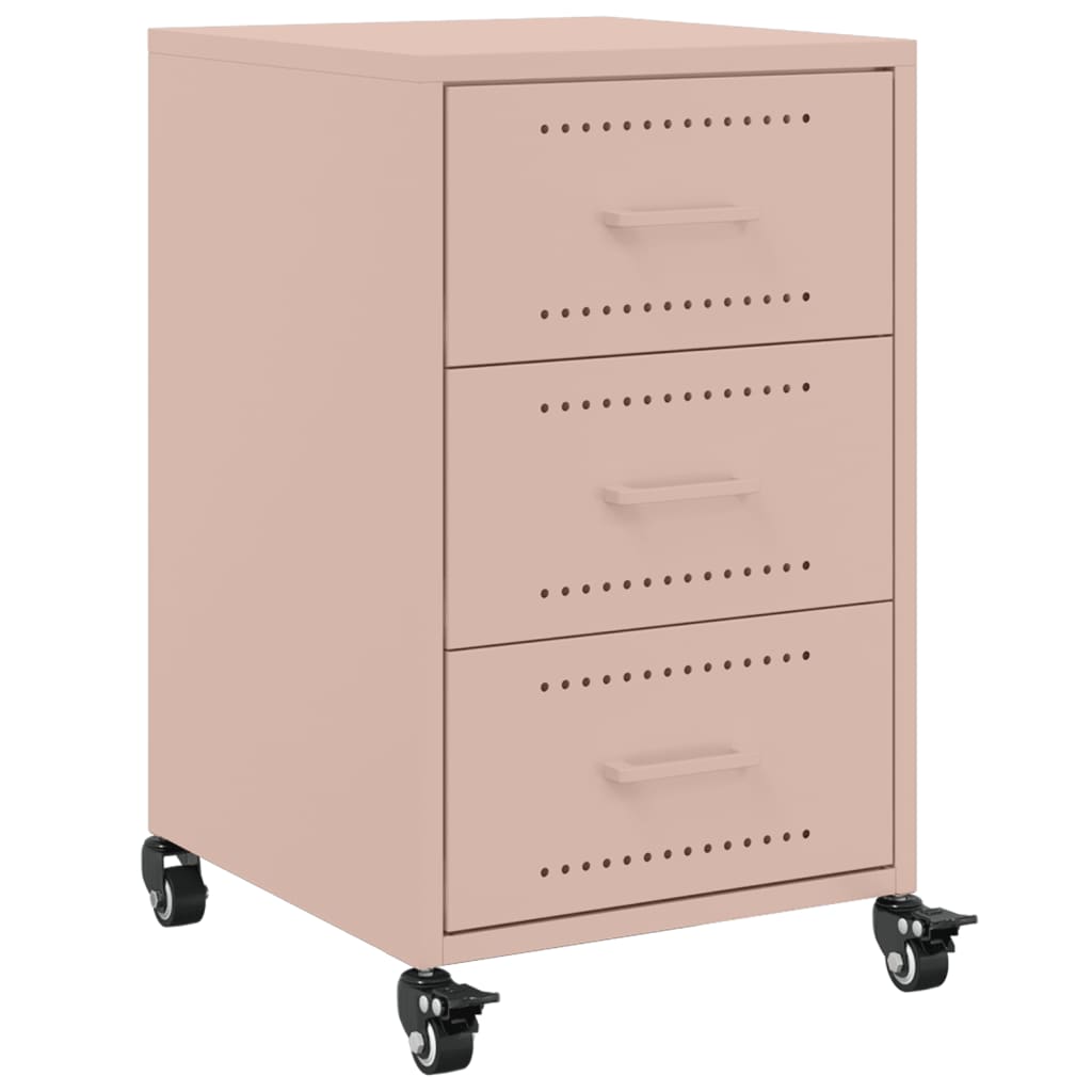 vidaXL Bedside Cabinet Pink 36x39x59 cm Steel 2