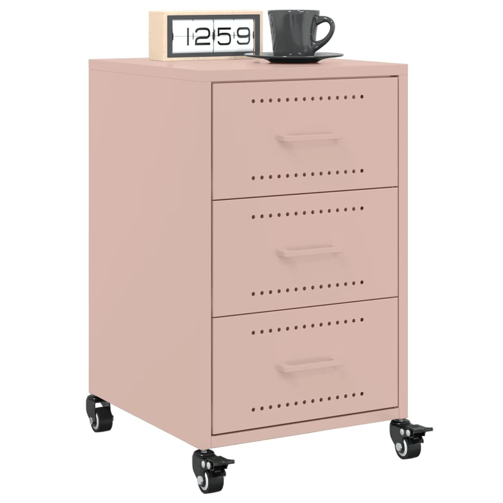 vidaXL Bedside Cabinet Pink 36x39x59 cm Steel 4
