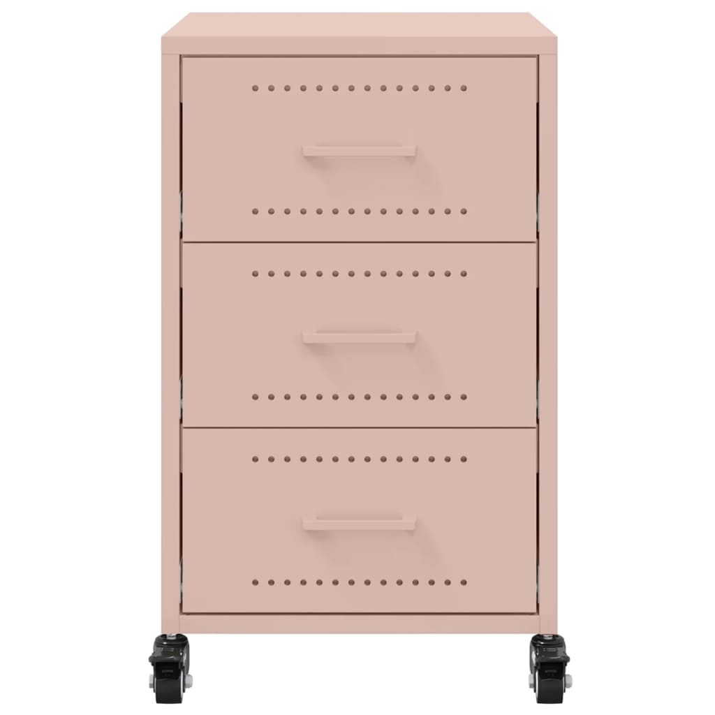 vidaXL Bedside Cabinet Pink 36x39x59 cm Steel 6