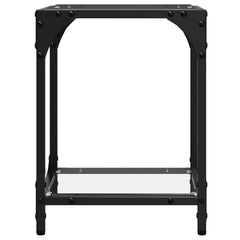 vidaXL Coffee Tables with Transparent Glass Top 2 pcs 30x30x40 cm Steel 5