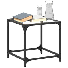 vidaXL Coffee Tables with Transparent Glass Top 2 pcs 40x40x40 cm Steel 1