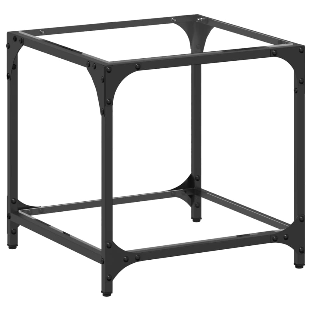 vidaXL Coffee Table with Transparent Glass Top 40x40x40 cm Steel 2