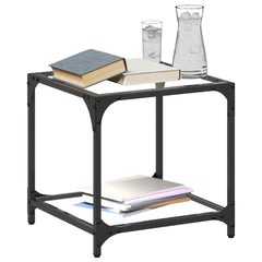 vidaXL Coffee Table with Transparent Glass Top 40x40x40 cm Steel 3
