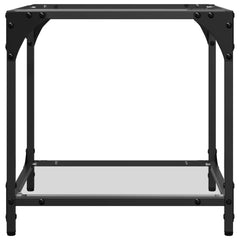 vidaXL Coffee Table with Transparent Glass Top 40x40x40 cm Steel 5