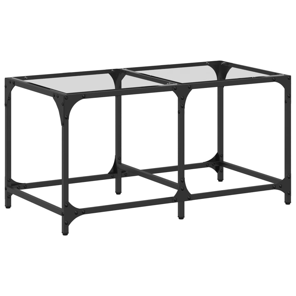 vidaXL Coffee Table with Transparent Glass Top 78.5x40x40 cm Steel 2