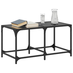 vidaXL Coffee Table with Black Glass Top 78.5x40x40 cm Steel 3