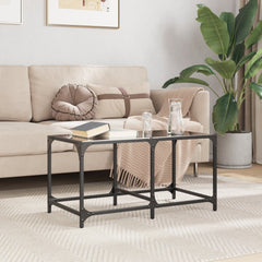 vidaXL Coffee Table with Black Glass Top 78.5x40x40 cm Steel 1