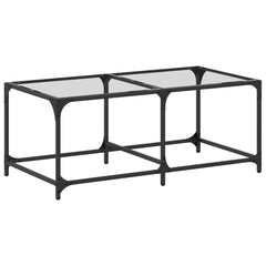 vidaXL Coffee Table with Transparent Glass Top 98.5x50x40 cm Steel 2