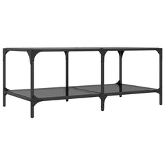 vidaXL Coffee Table with Black Glass Top 98.5x50x40 cm Steel 6
