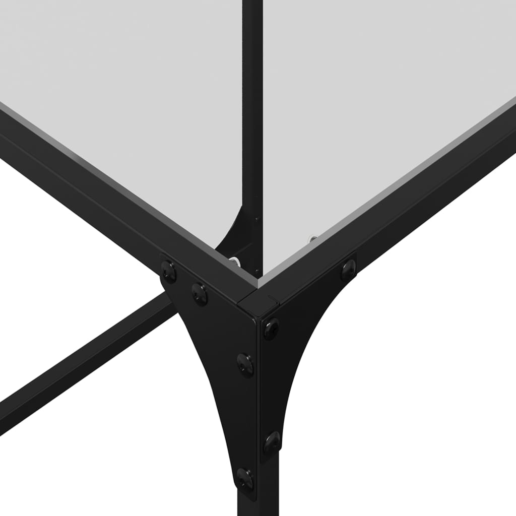 Nesting Coffee Tables 2 pcs with Glass Top Steel Transparent