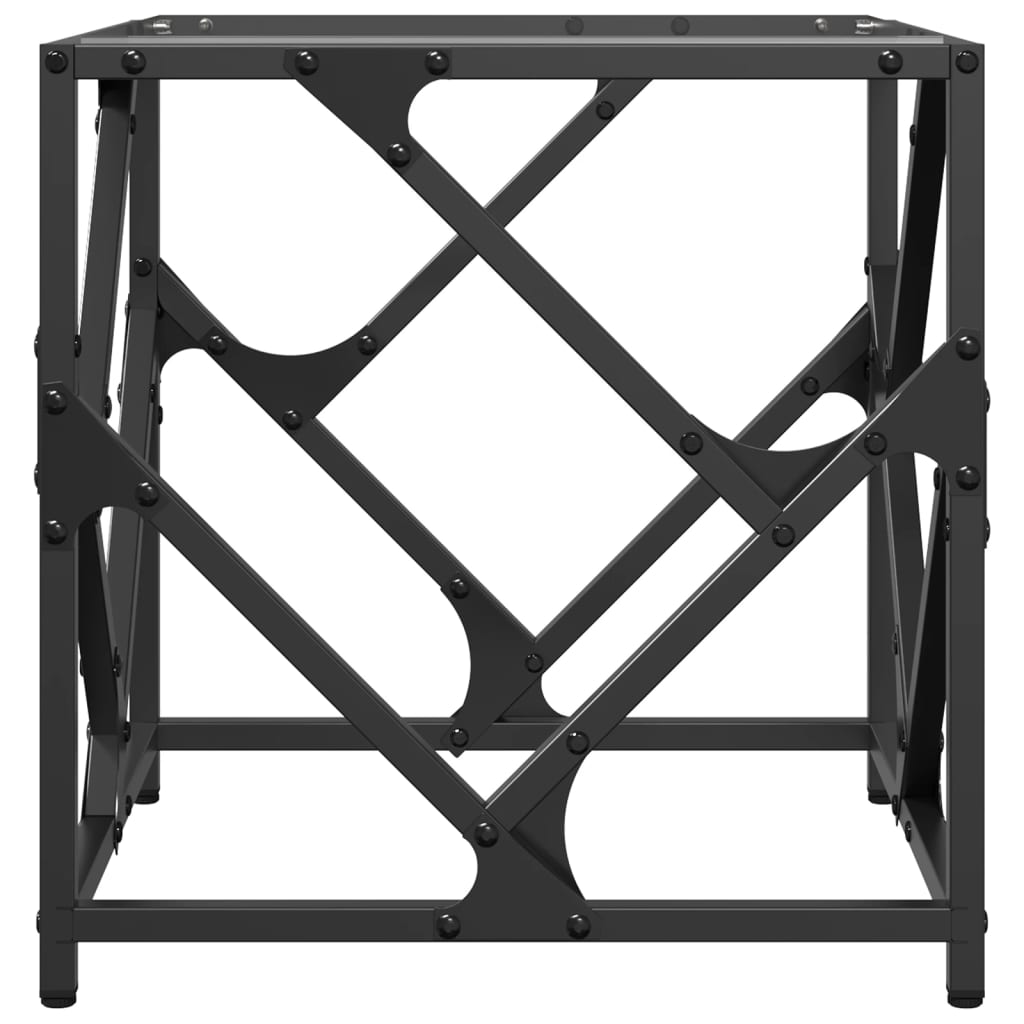 vidaXL Coffee Table with Transparent Glass Top 40x40x41 cm Steel 4